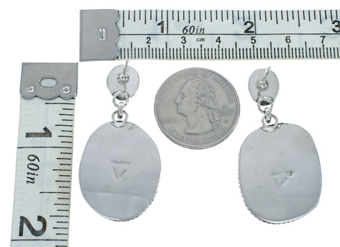 Turquoise Sterling Silver Navajo Post Dangle Earrings X10525